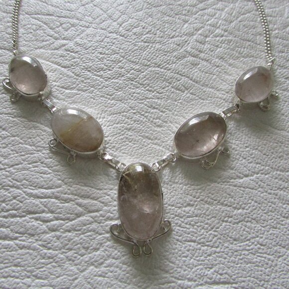 Grey Rutilated Quartz Necklace - NEW - Picture 3 of 8